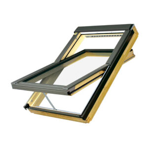 FAKRO Natural Pine Electrically Operated Centre Pivot Roof Window (FTP-V Z-Wave)