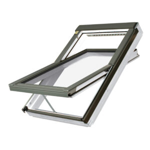 FAKRO White PU Coated Pine Electrically Operated Centre Pivot Roof Window (FTU-V Z-Wave)